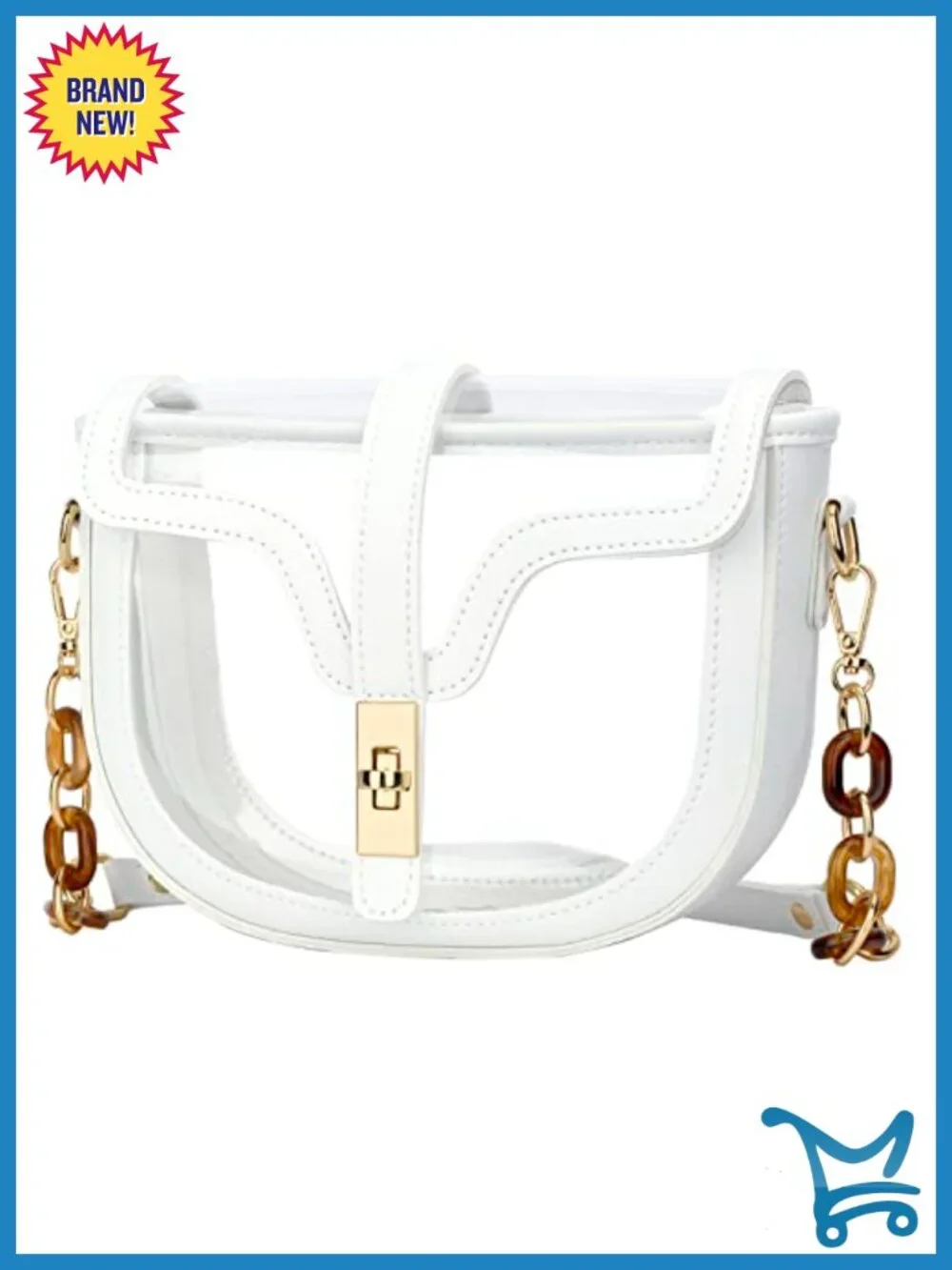 Clear Crossbody Purse Stadium Approved Transparent PVC Vegan Leather Shoulder